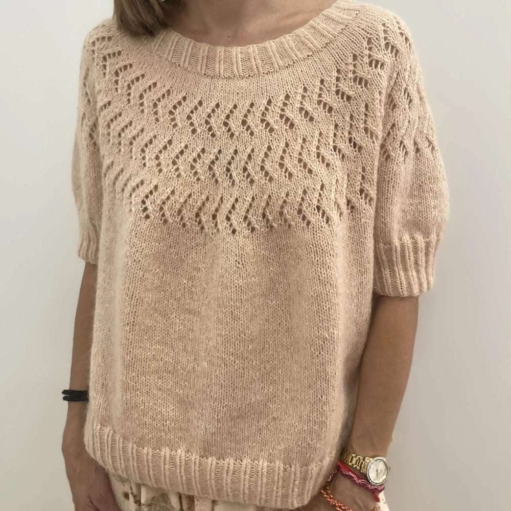 Kit tricot pull Ainara – Patron pull mohair et mérinos femme – Niveau intermédiaire