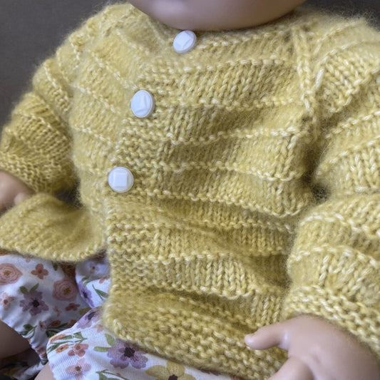 Kit tricot cardigan Noelia – Patron bébé (3 mois à 4 ans) – Niveau débutant/intermédiaire