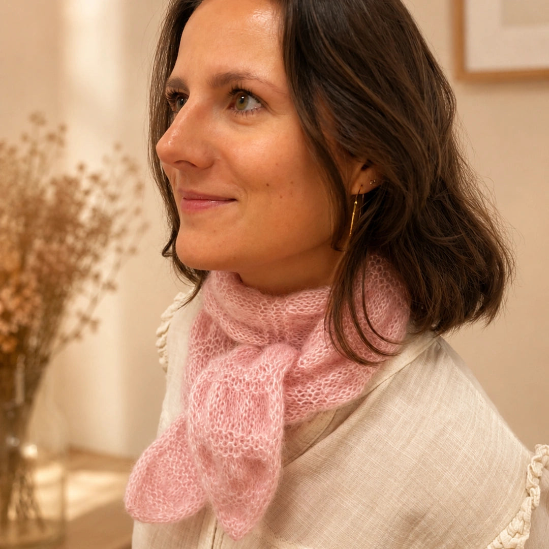 Kit tricot Fête des Mères – Mini Écharpe Nelly + Pause Gourmande