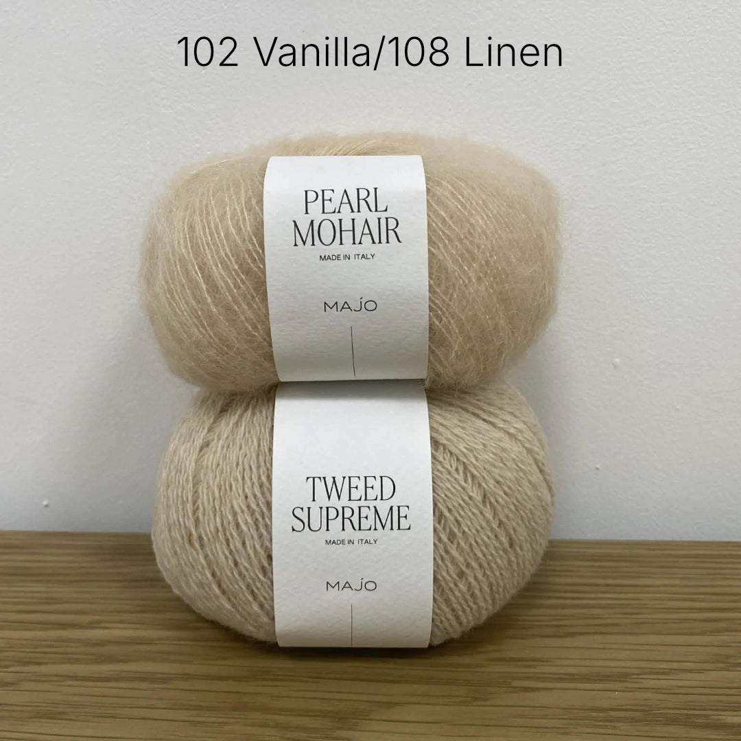Kit tricot pull Ainara – Patron pull mohair, soie et mérinos femme – Niveau intermédiaire