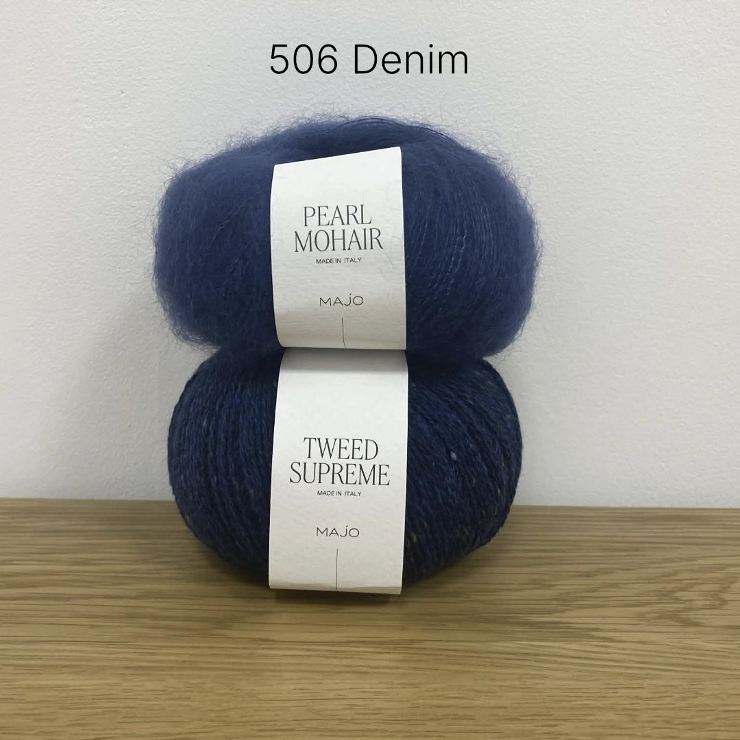 Kit tricot pull Ainara – Patron pull mohair, soie et mérinos femme – Niveau intermédiaire